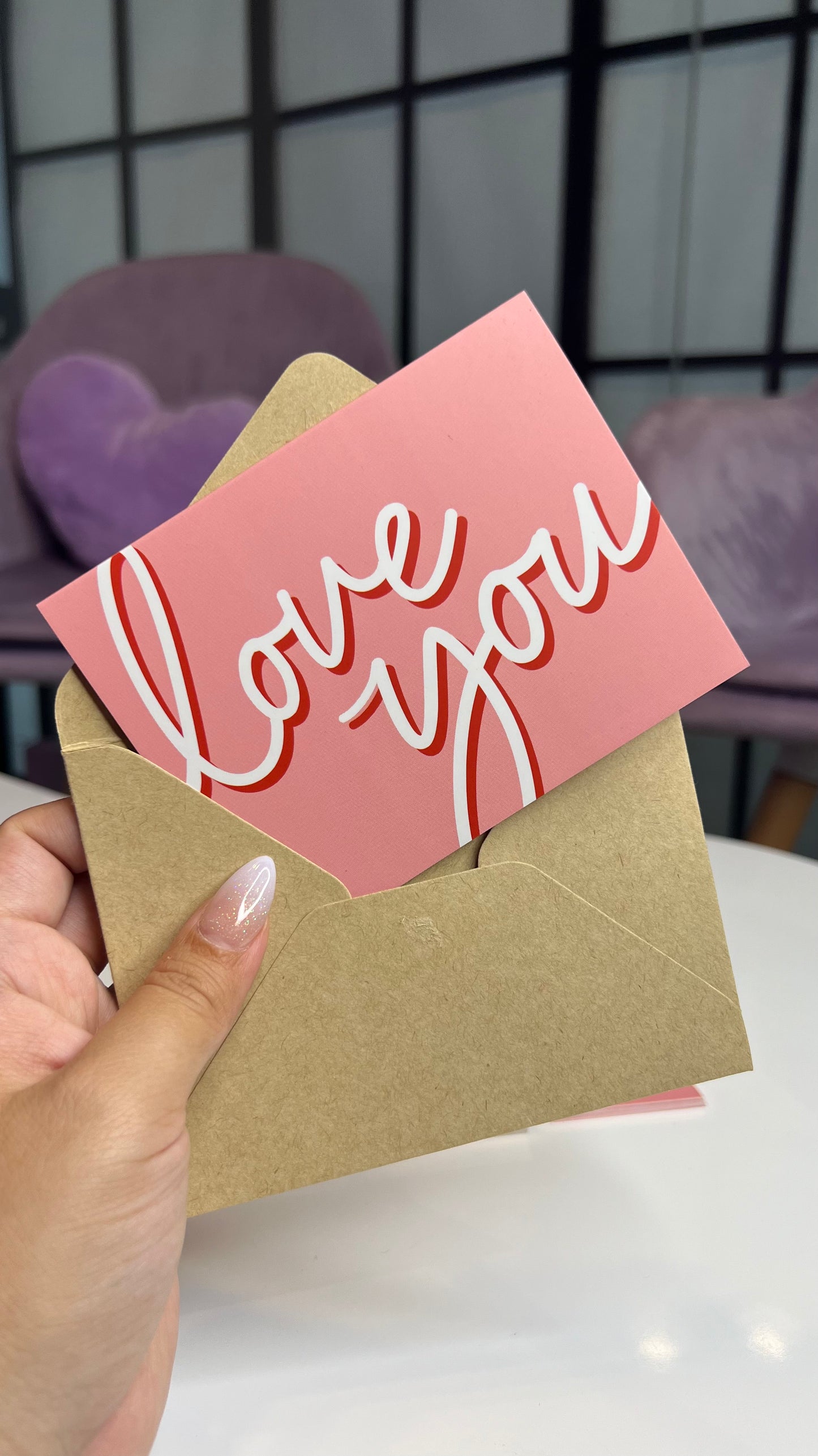 Tarjeta Love rosa