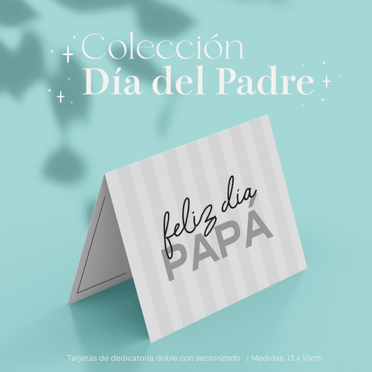 Tarjeta dedicatoria lines "Feliz día papá"